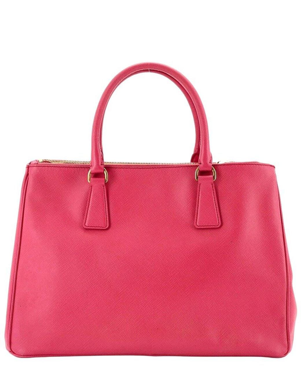 Prada Red Saffiano Leather Double Zip Lux Tote Medium (Authentic Pre-Loved)