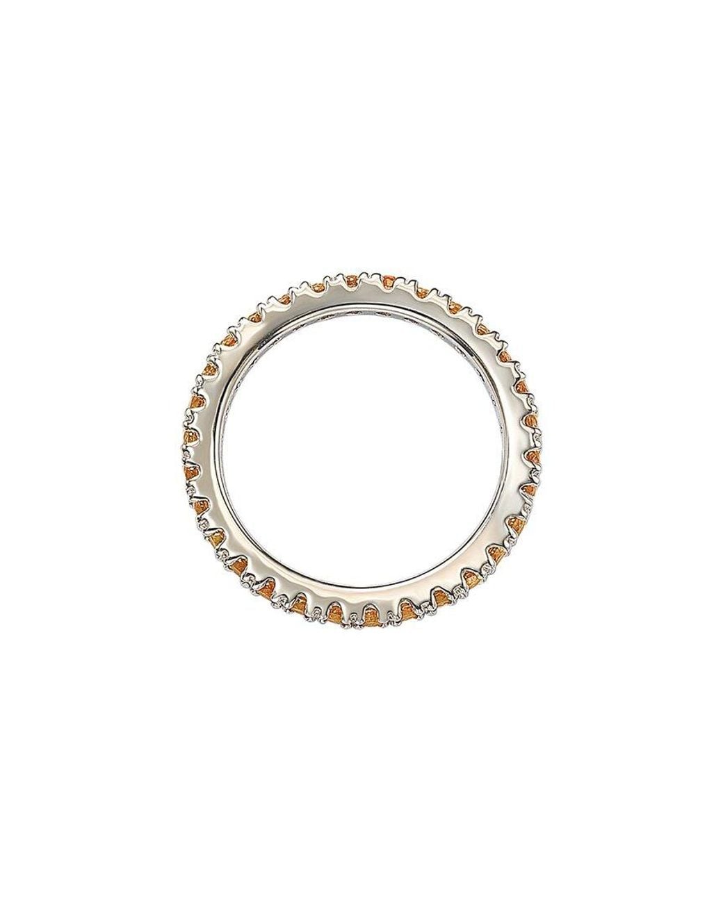 Suzy Levian Metallic Silver Cz Stackable Ring