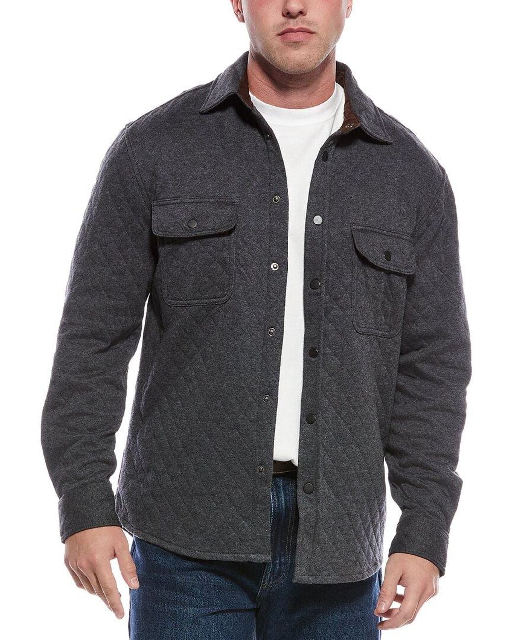 Vintage 1946 Black Diamond Quilted Shirt Jacket for men