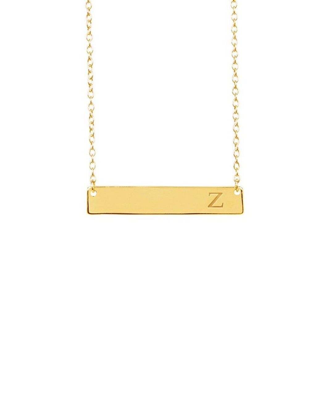 Sterling Forever White 14k Over Silver Bar Initial Necklace (a-z)