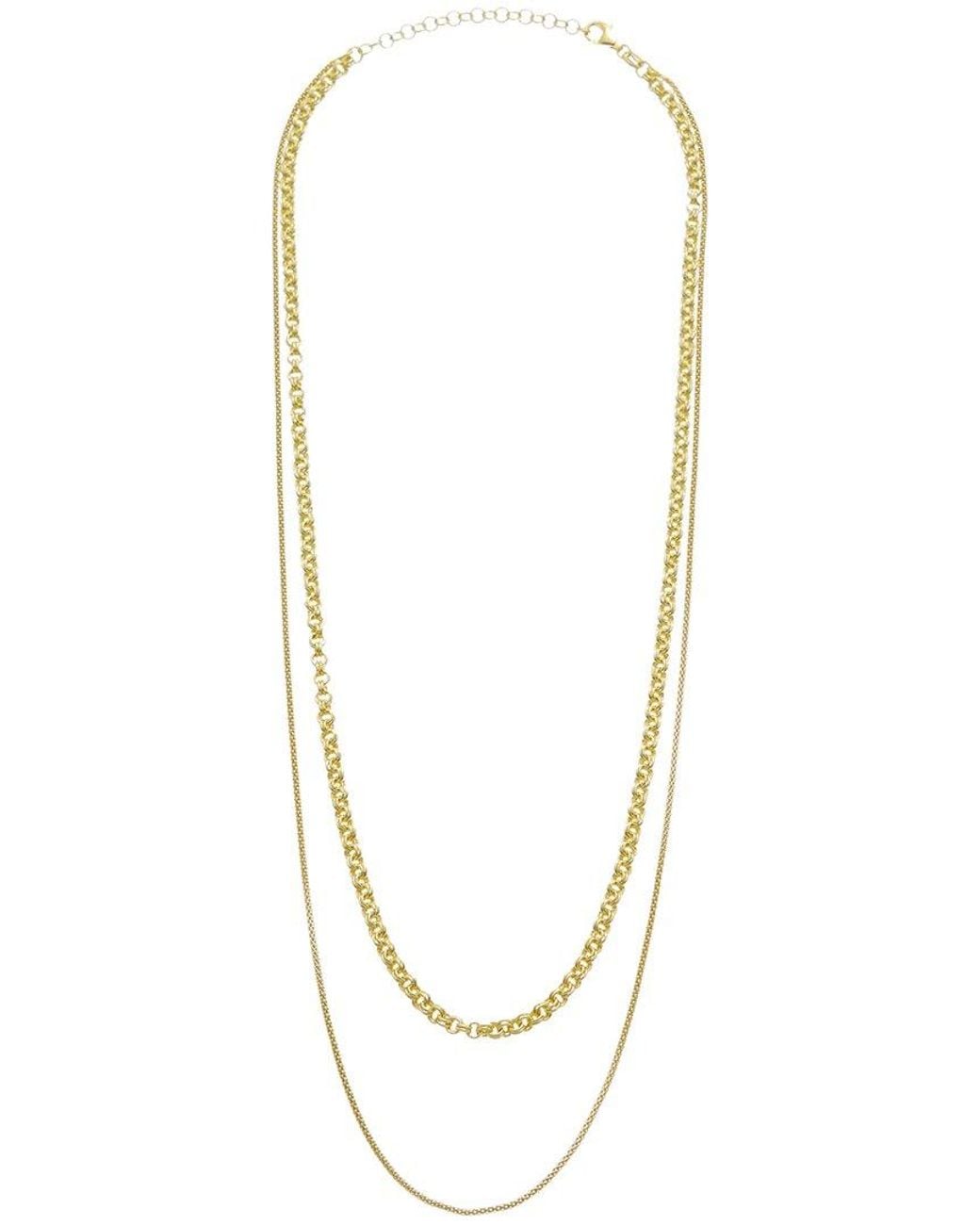 Italian Gold Over Silver Metallic 18K Plated Multi Strand Necklace