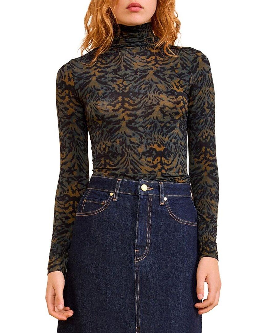 Ulla Johnson Black Aurelia Jersey Turtleneck Top
