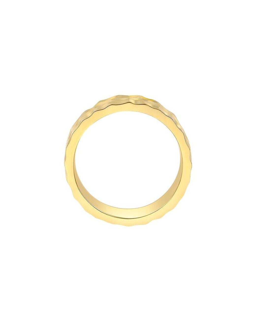 Rachel Glauber Metallic 14K Plated Hammered Texture Ring