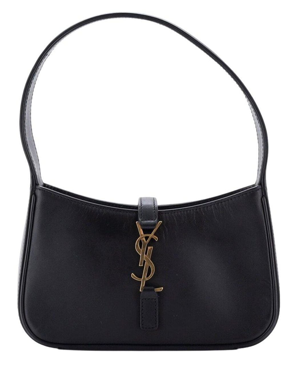 Saint Laurent Black Sheep Leather Le 5 A 7 Hobo Mini (Authentic Pre-Loved)