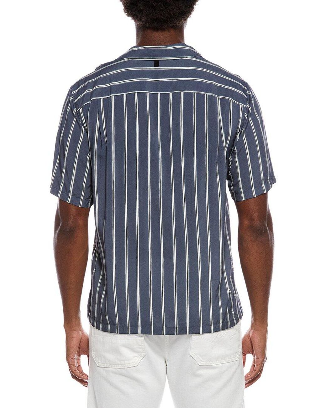 Rag & Bone Blue Avery Stripe Shirt for men