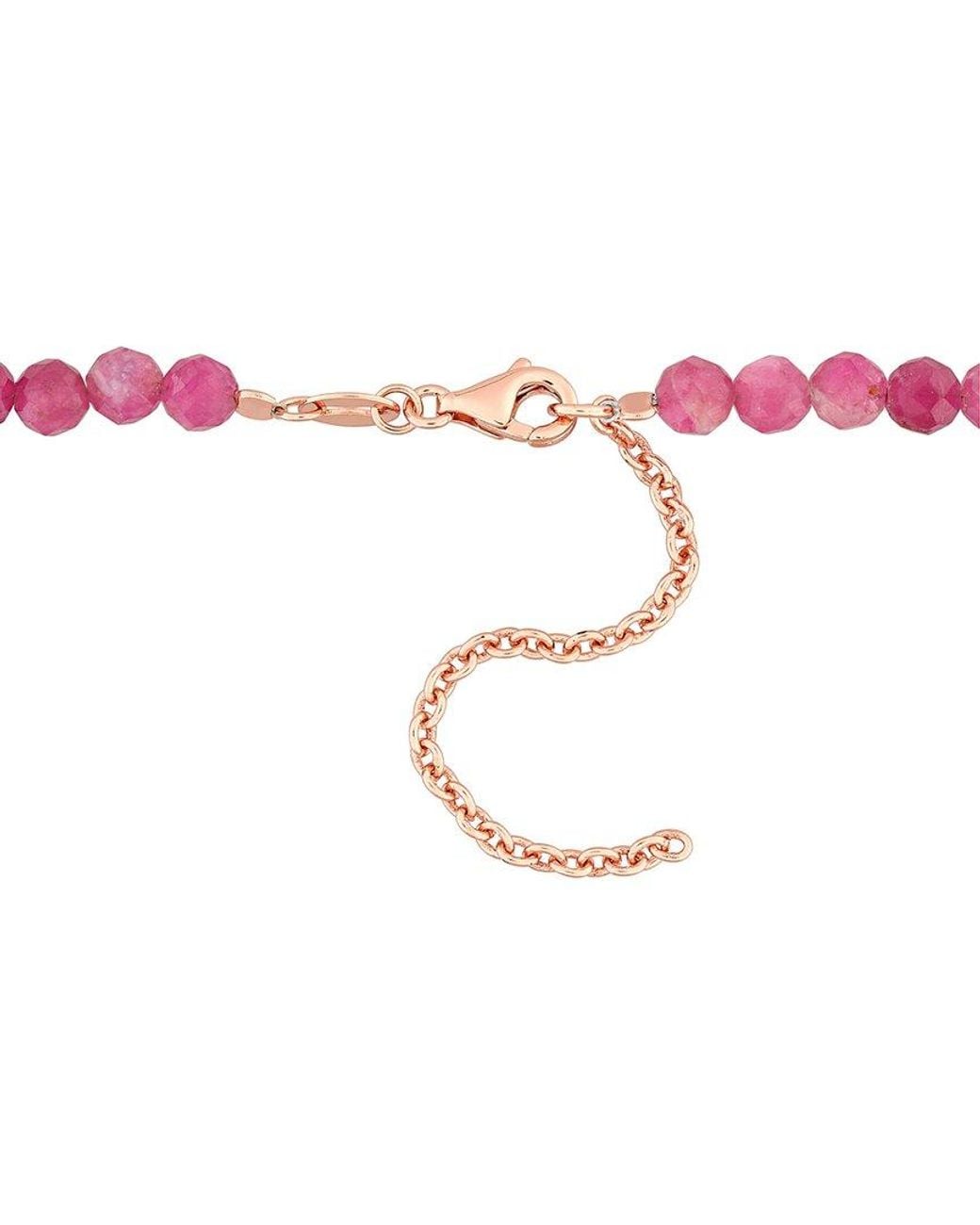 Rina Limor Pink 16.99 Ct. Tw. Tourmaline Bead Necklace