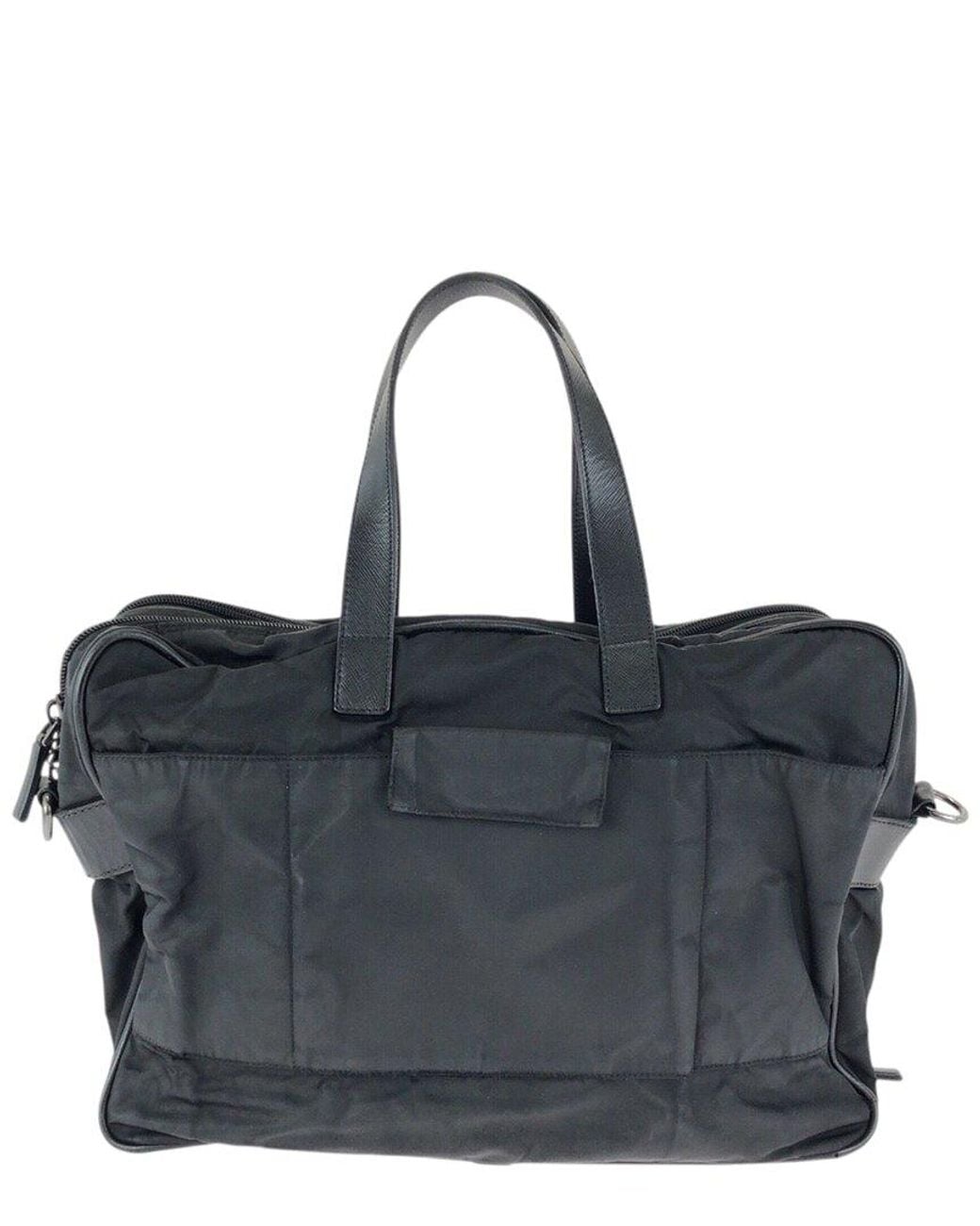 Prada Black Tessuto Saffiano Briefcase (Authentic Pre-Loved)