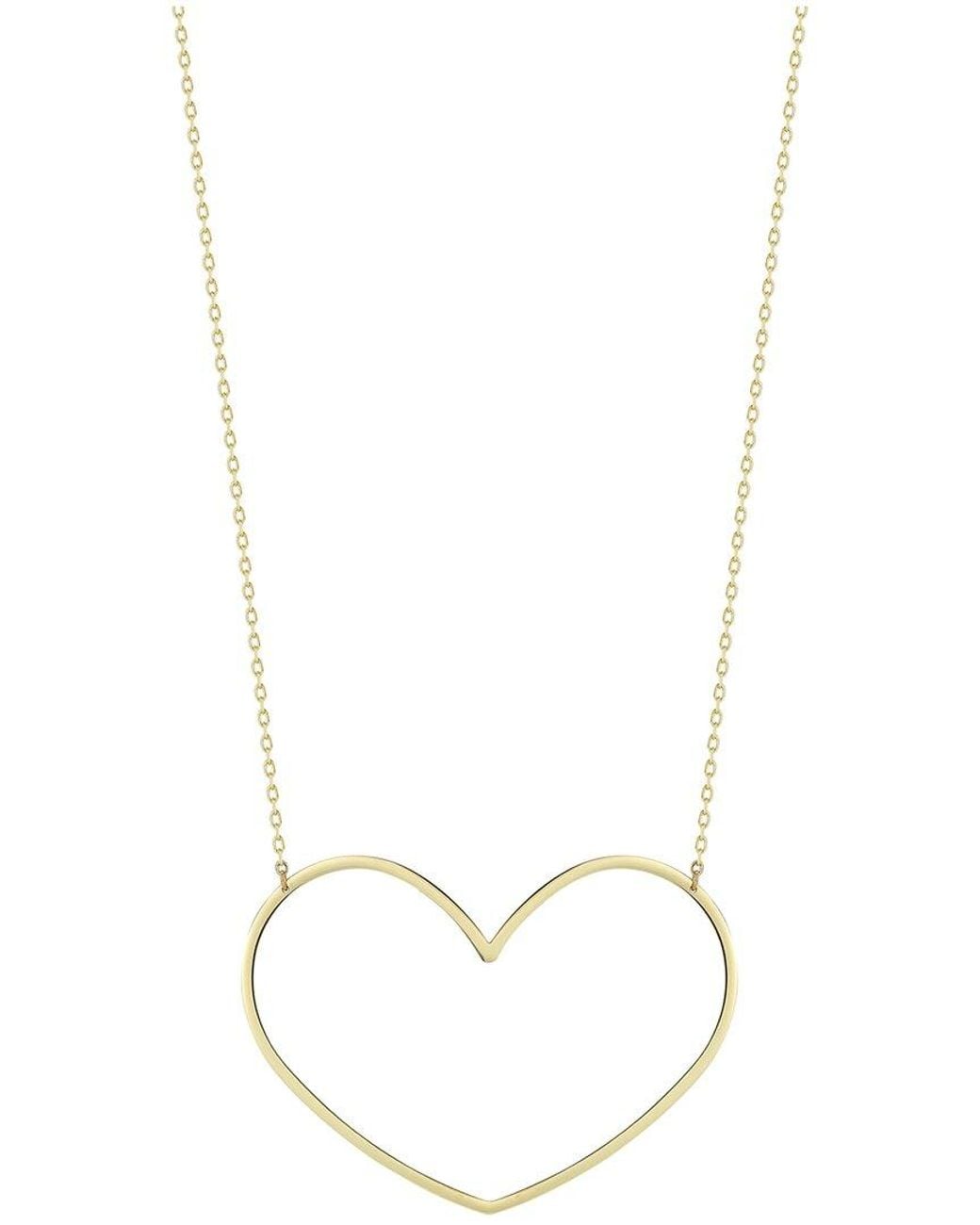 Ember Fine Jewelry White 14k Medium Open Heart Necklace