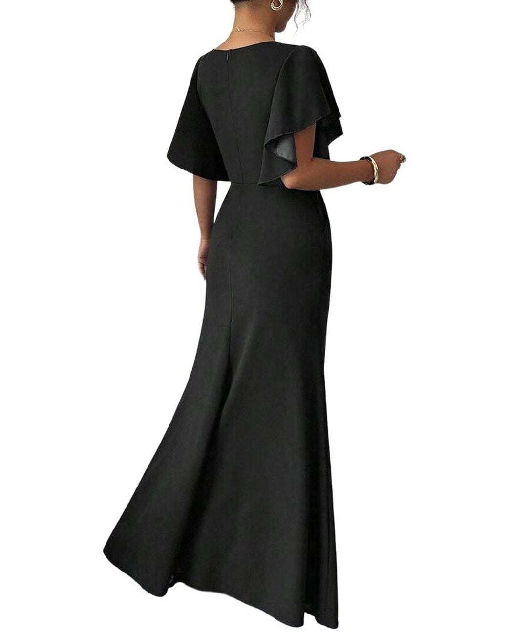 XIRELLI Black Solid Maxi Dress