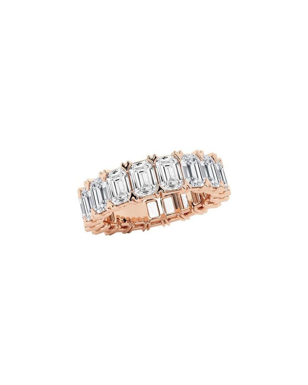 Lab Grown Diamonds White 14K Rose 7.00 Ct. Tw. Lab Grown Diamond Eternity Ring