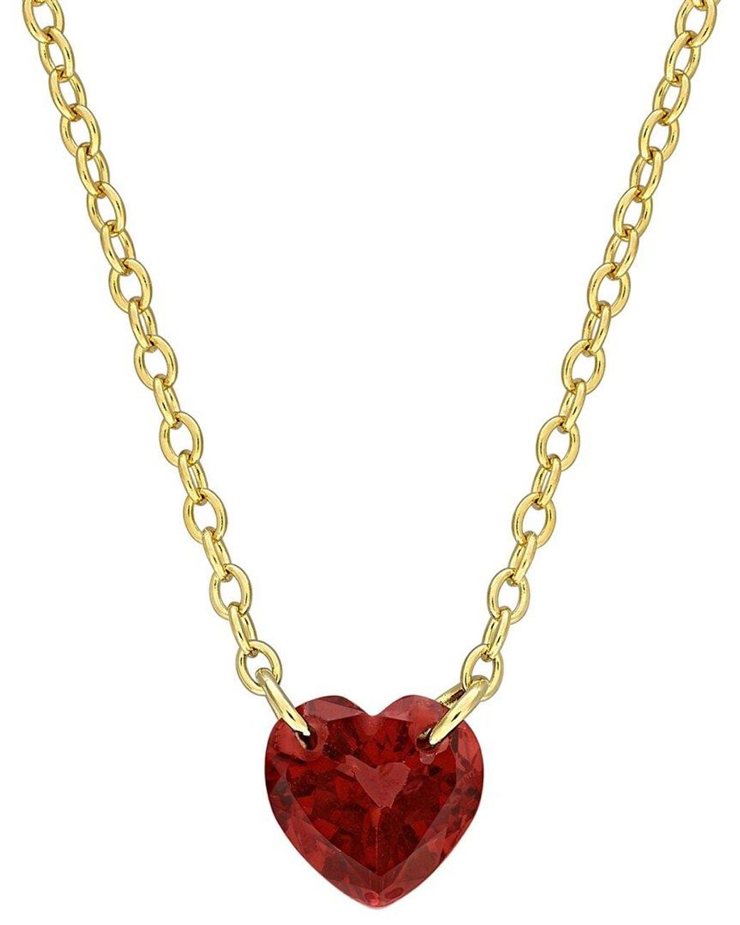 Rina Limor Metallic 0.85 Ct. Tw. Garnet Solitaire Necklace