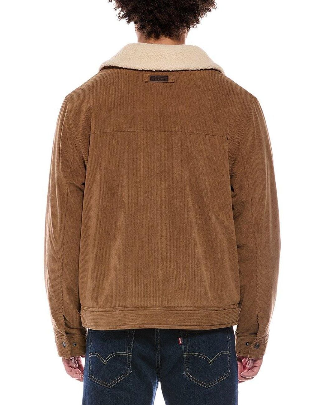 Ben Sherman Brown Sherpa Lined Corduroy Jacket for men