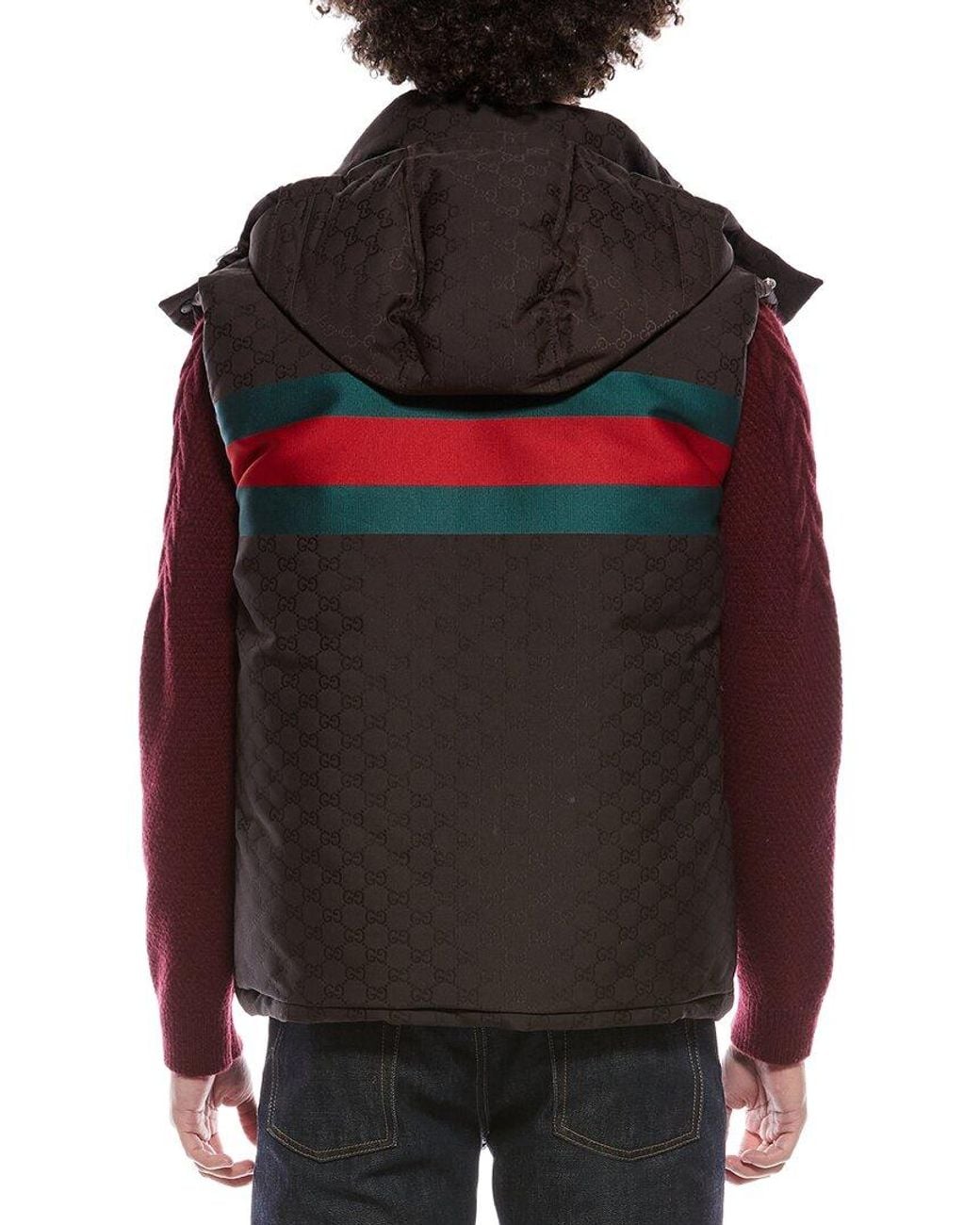 Gucci Black Gg Printed Padded Jacket for men