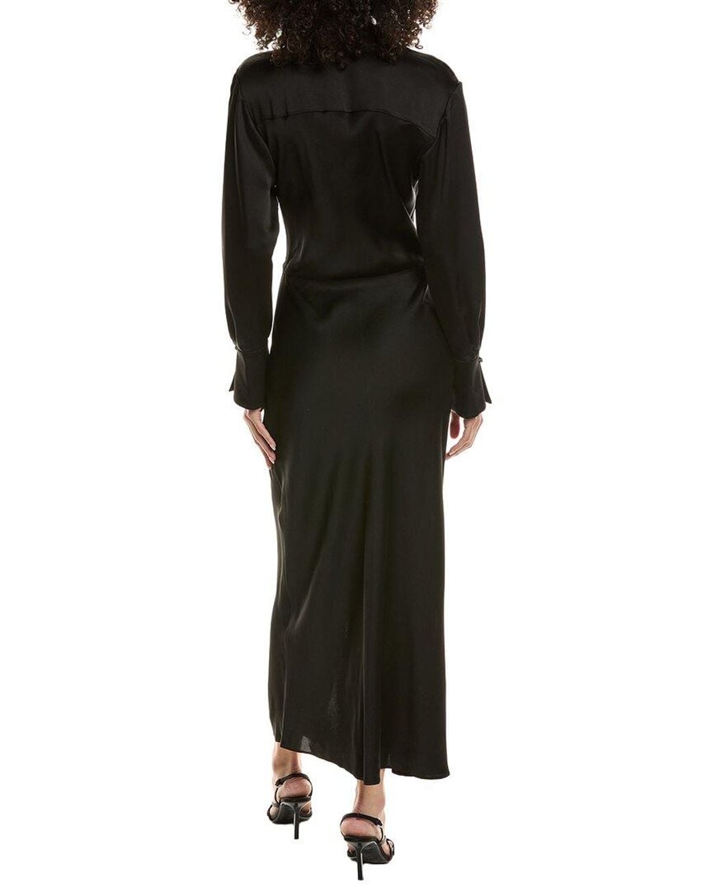 Jonathan Simkhai Black Talita Classic Draped Front Midi Dress