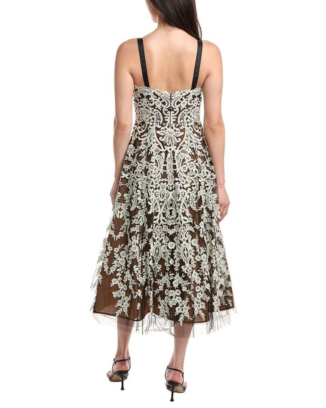Marchesa White Soho Tulle Cocktail Dress