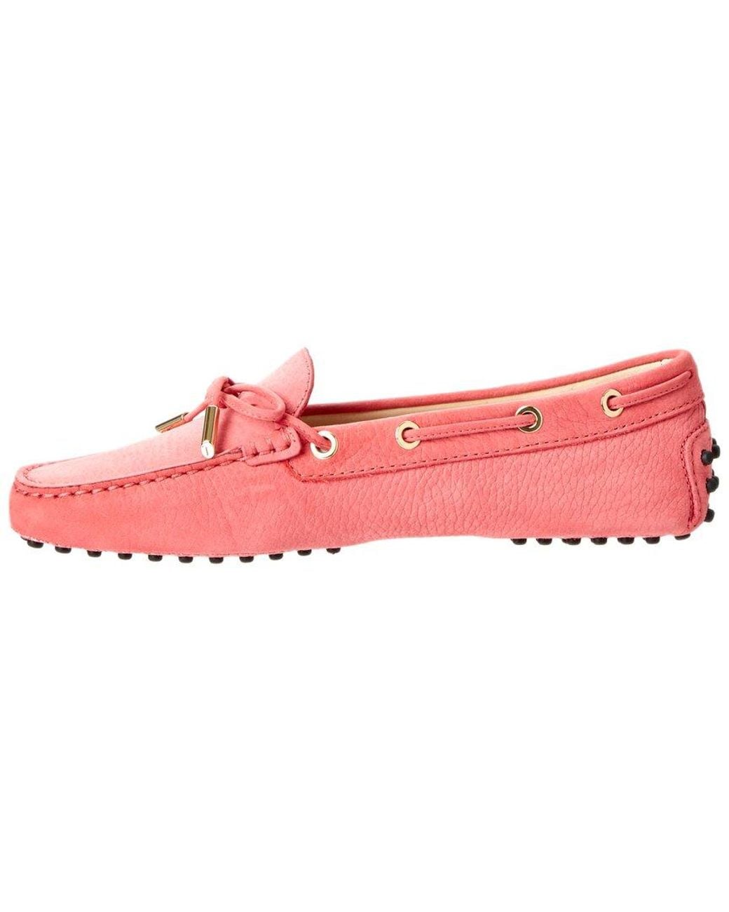 Tod's Pink Gommino Nubuck Driving Shoe
