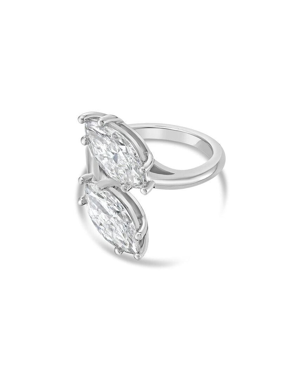 Diana M White Diana M. Platinum 15.00 Ct. Tw. Lab-Grown Diamond Two-Stone Ring