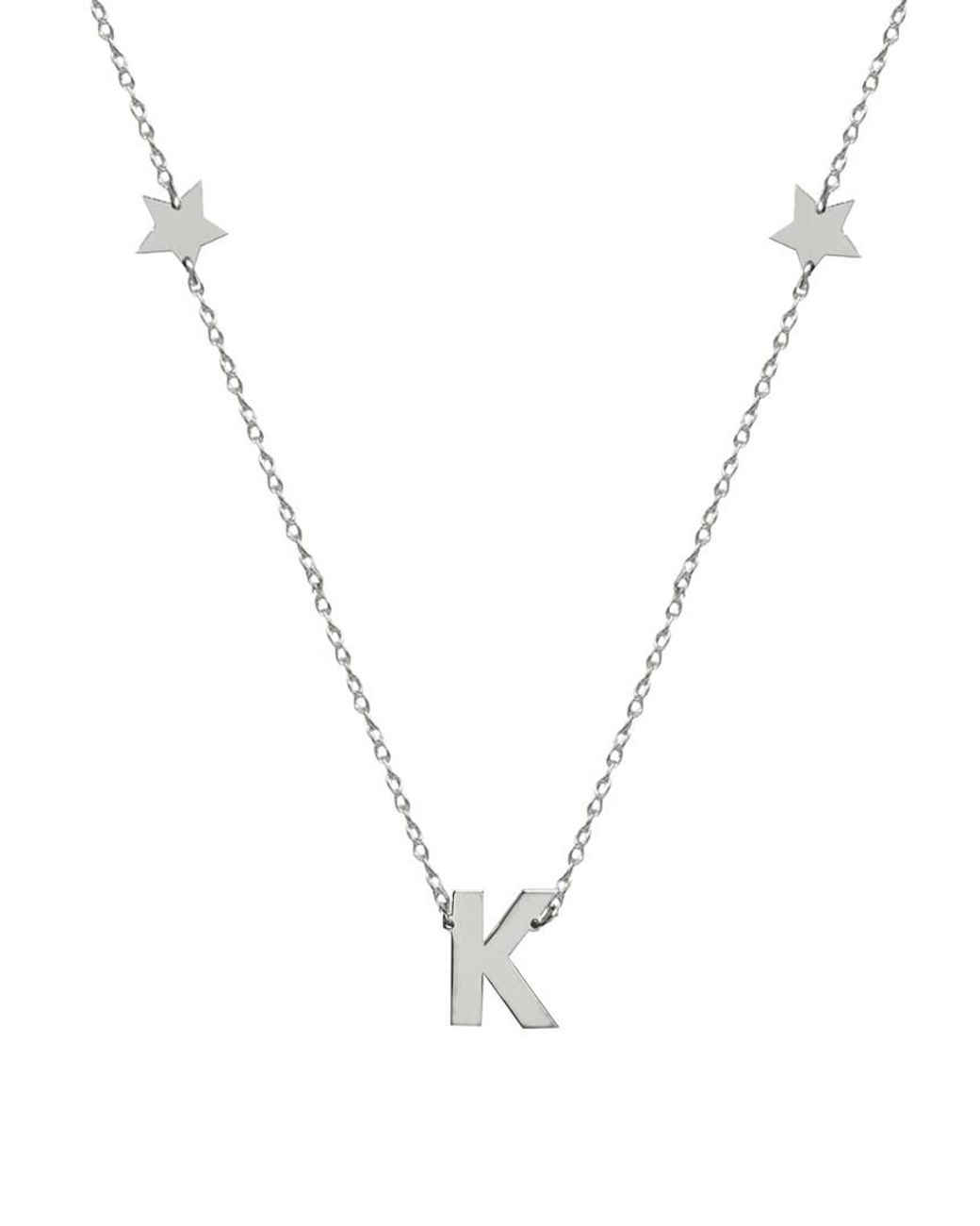 Jane Basch Metallic Silver Initial Necklace (a-z)