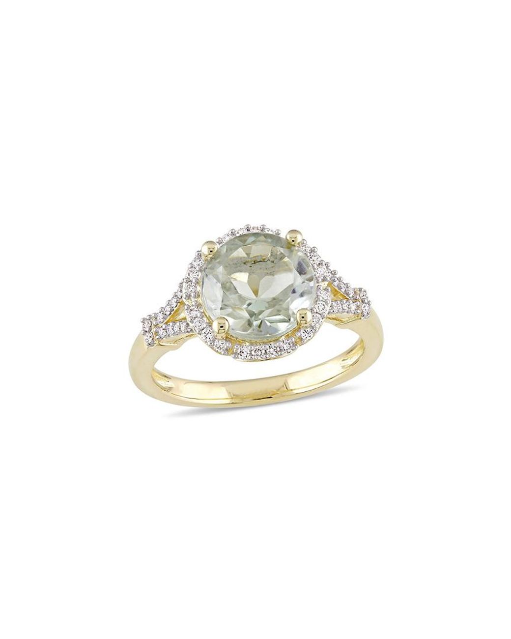 Diamond Select Cuts White 14k 3.00 Ct. Tw. Diamond & Green Amethyst Ring