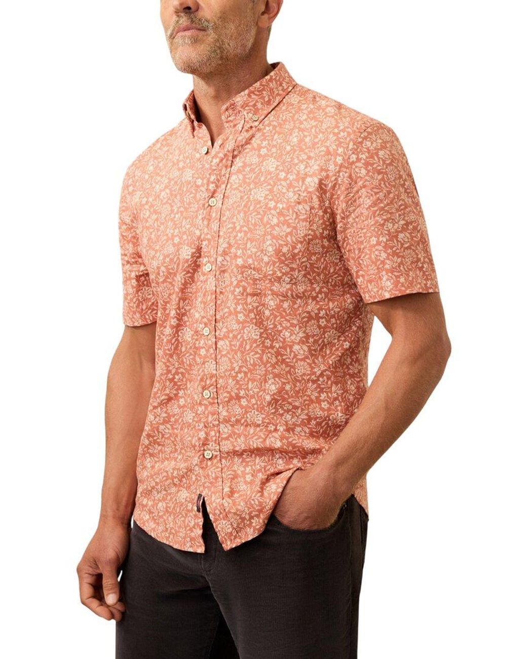 Faherty Brand Orange Breeze Shirt for men