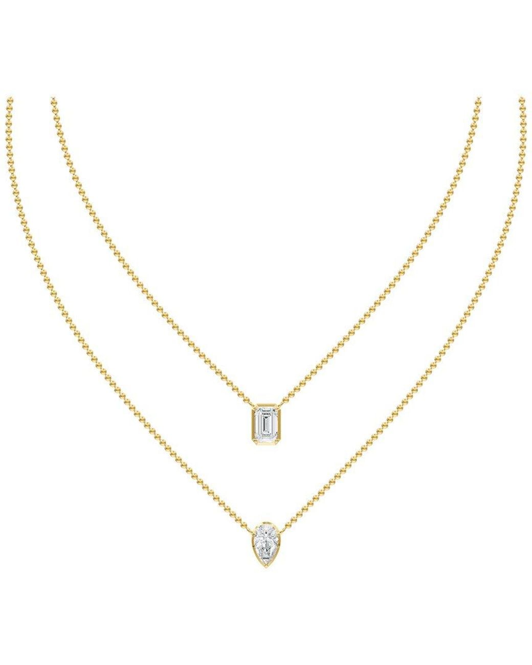 Lab Grown Diamonds Metallic 18K Plated 2.57 Ct. Tw. Lab-Grown Diamond Necklace