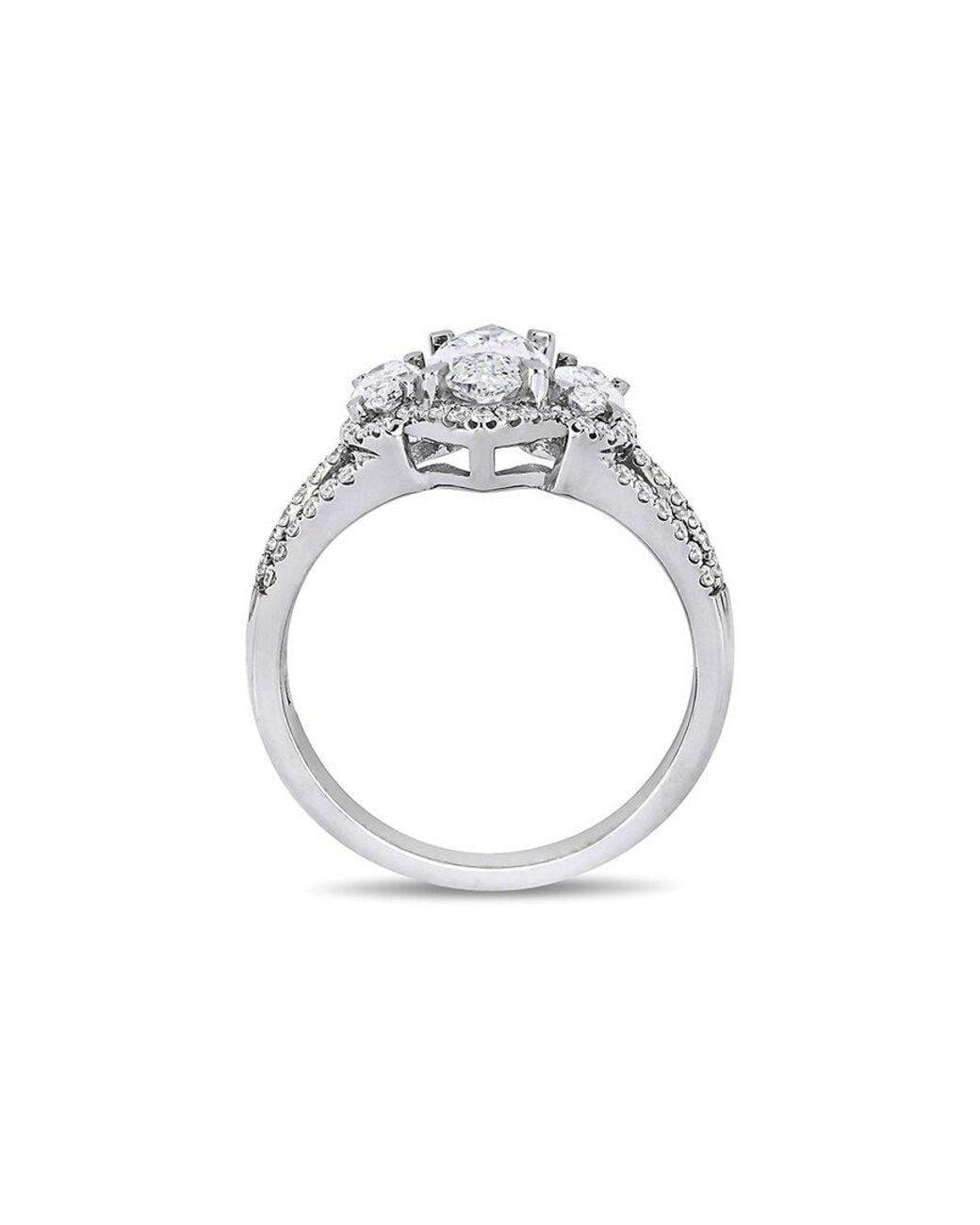 Rina Limor White 14K 1.71 Ct. Tw. Diamond Split Shank Halo Ring