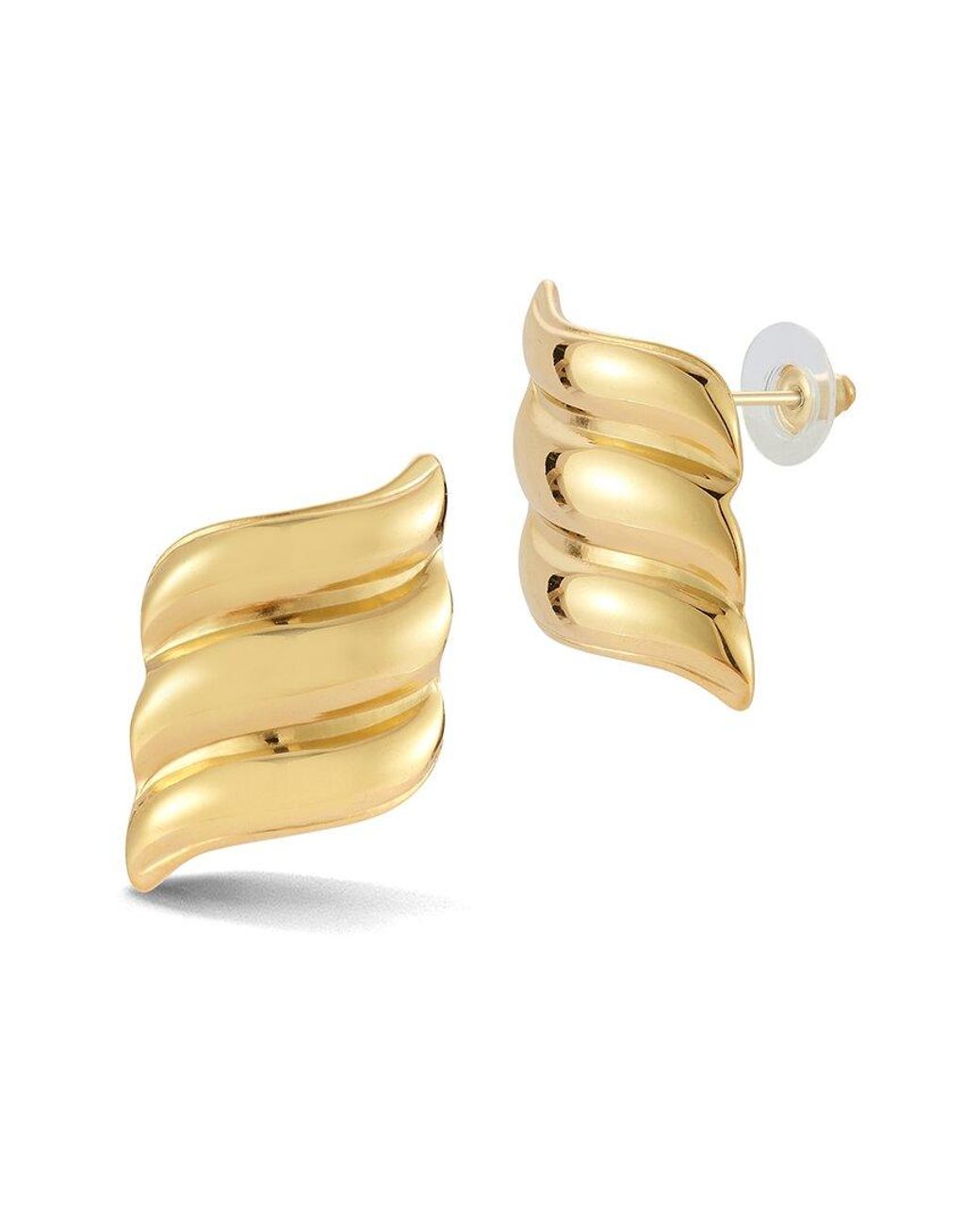 Glaze Jewelry Metallic Plated Stainless Steel Wave Statement Stud Earrings