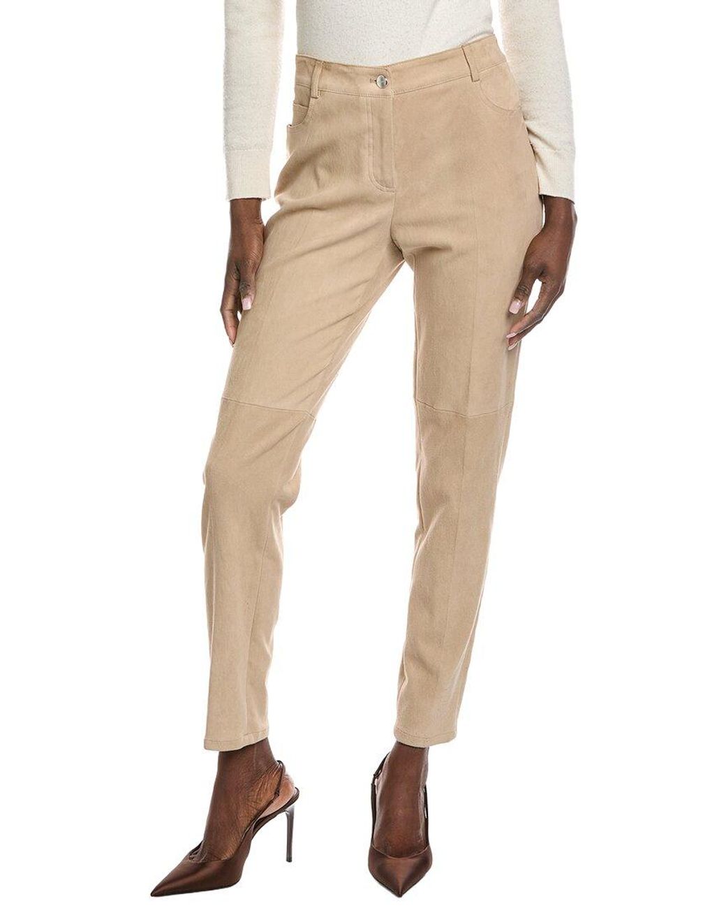 Akris Natural Magda Suede Pant