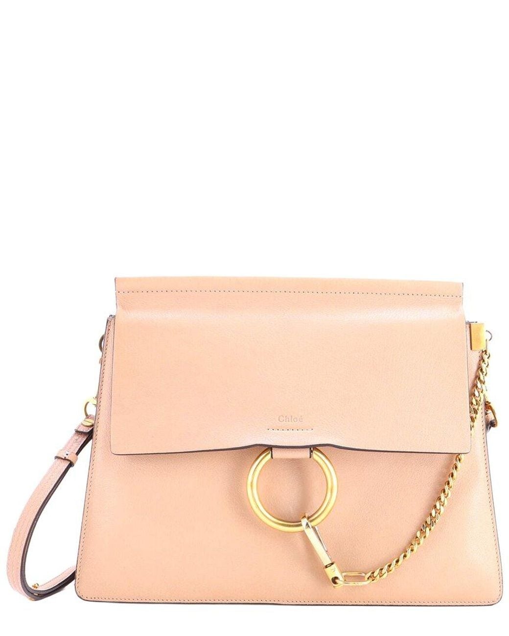 Chloé Natural Beige Sheep Leather Faye Shoulder Bag Medium (authentic Pre-loved)