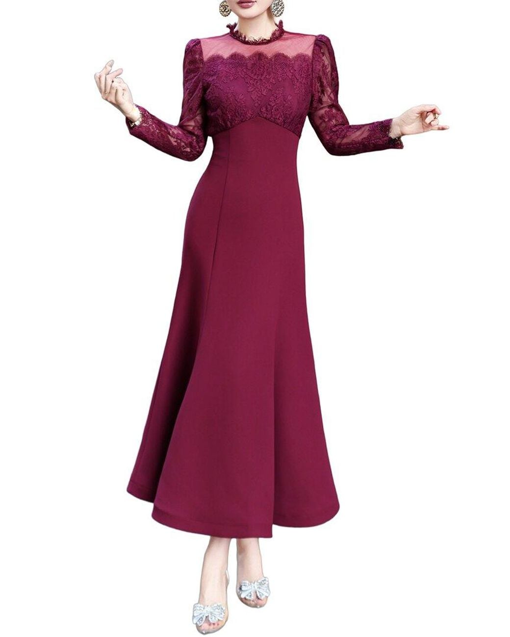 BRC By BURRYCO Purple Solid Maxi Dress