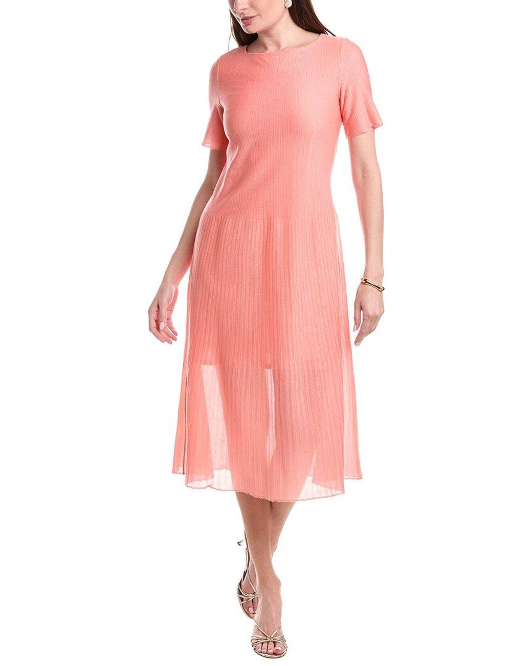 Misook Pink Burnout Knit Mini Dress
