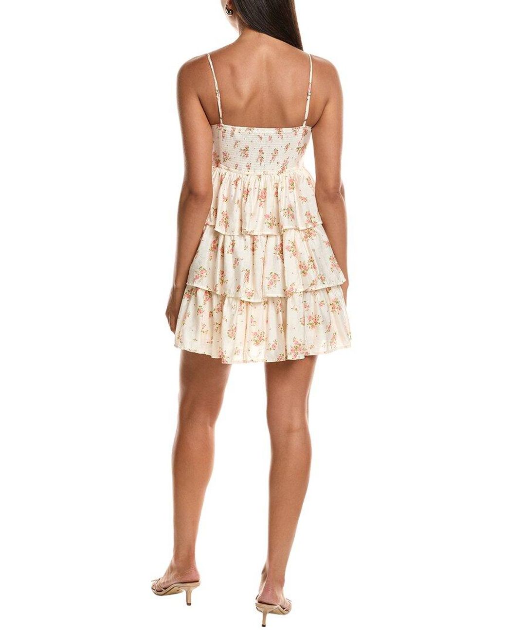 LUXE ALWAYS Natural Tiered Mini Dress