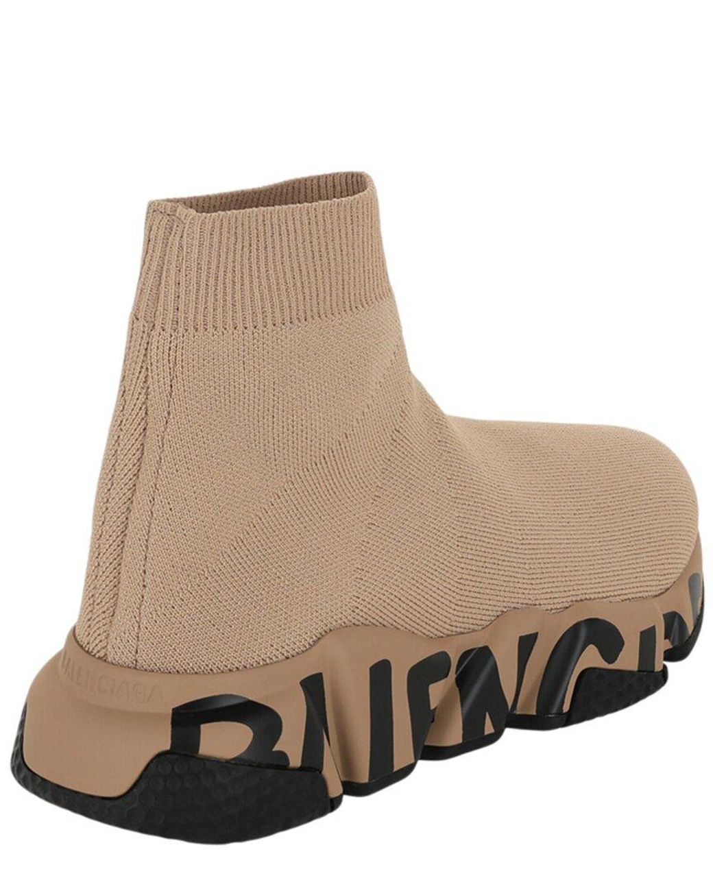 Balenciaga Natural Speed Graffiti Knit Sneaker