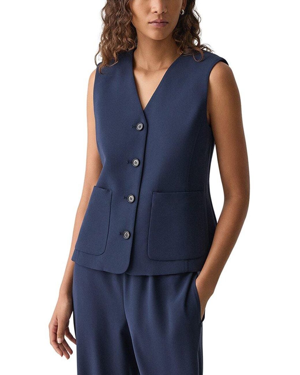 Theory Zig Zag Stitch Vest in Blue | Lyst