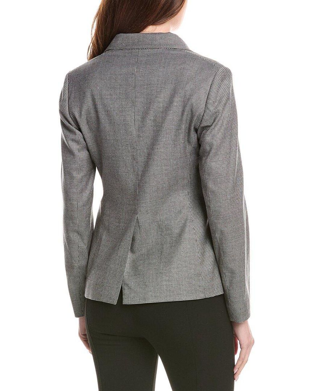 Fabiana Filippi Gray Pear-Neck Wool-Blend Blazer