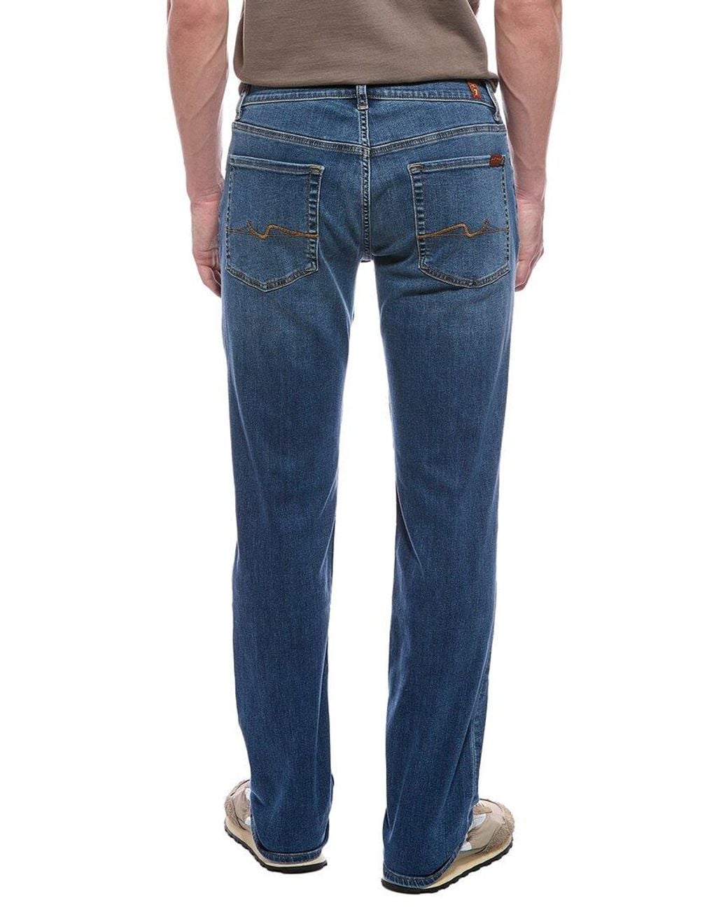 7 For All Mankind Blue Standard Loon Jean for men