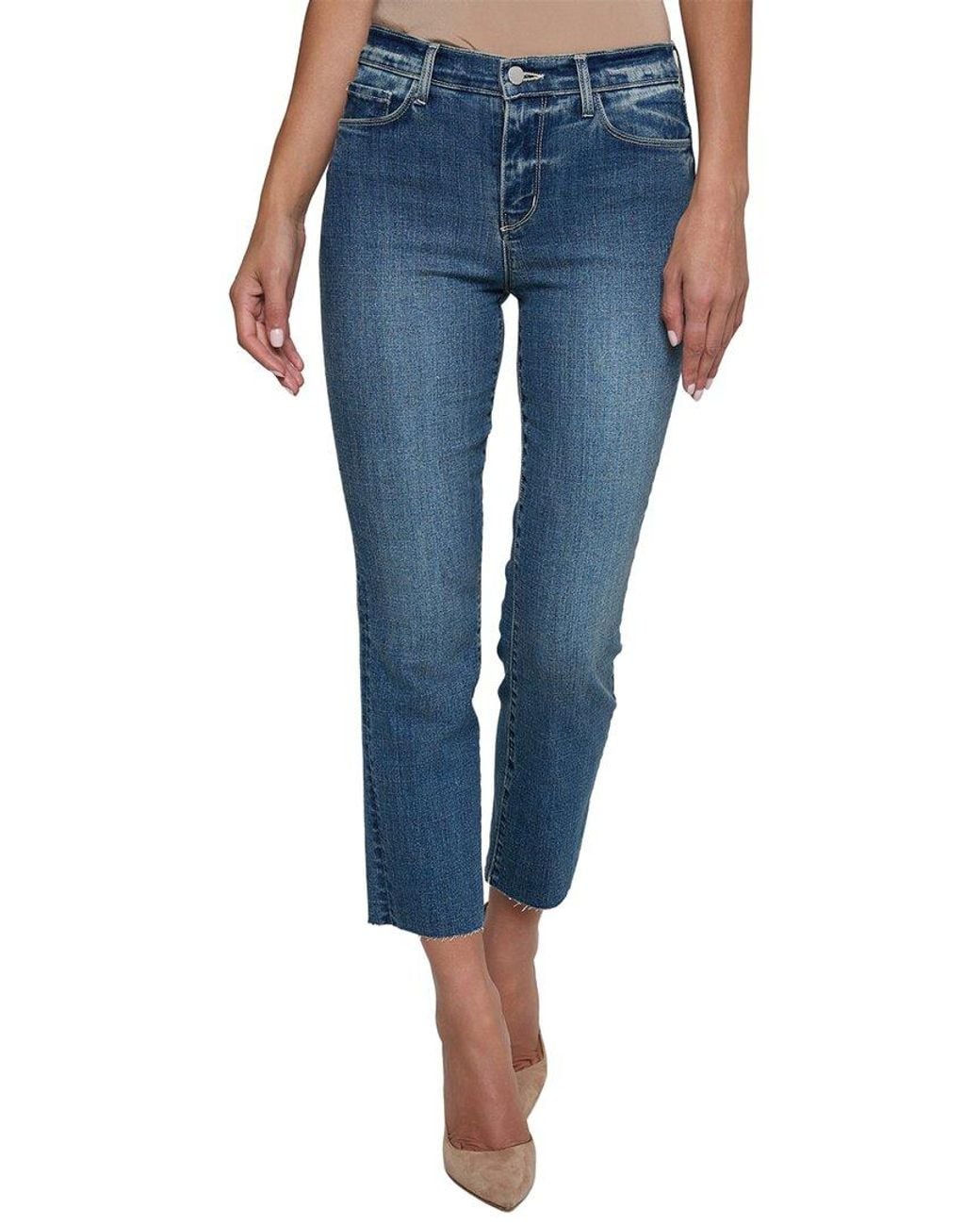 L'Agence Blue Sada High-Rise Crop Slim Jean
