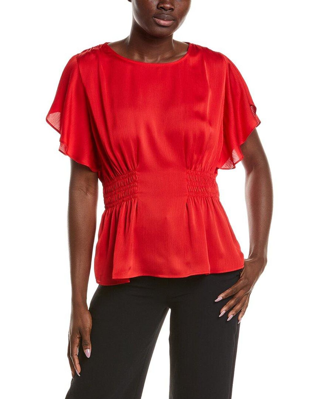 Anne Klein Red Solid Top
