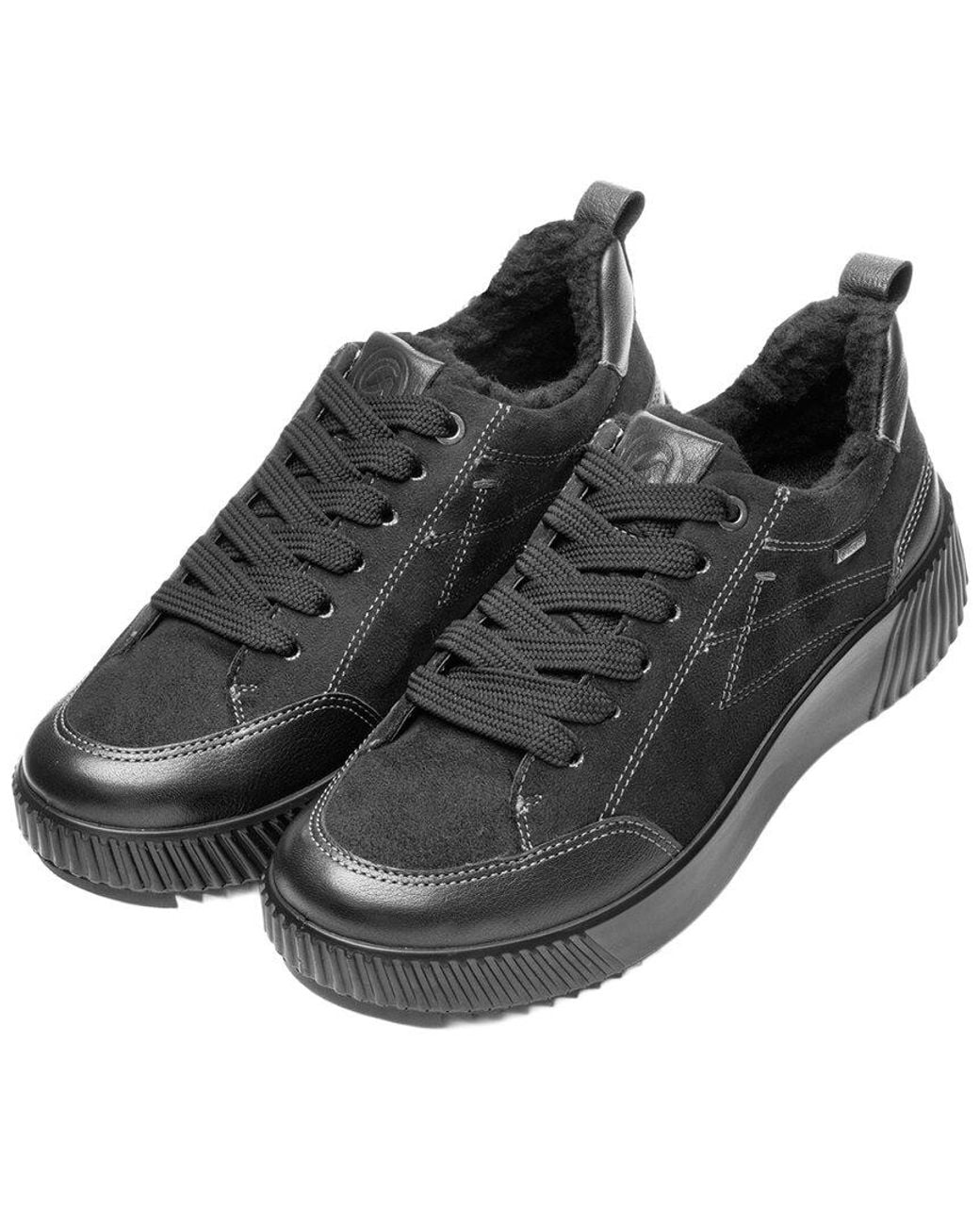 Ara Black Delphi Suede & Leather Sneaker
