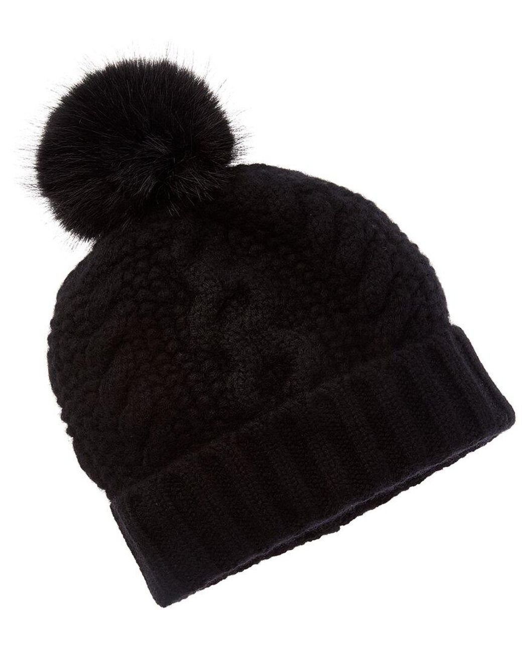Sofiacashmere Black Sofiacashmere Chunky Cable Cashmere Hat