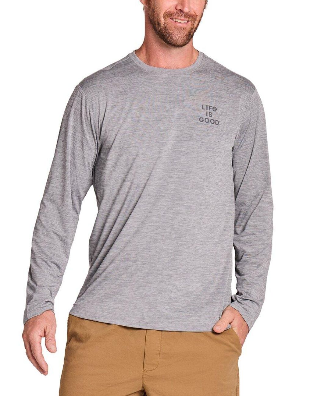 Life Is Good. Gray Crusher T-Shirt for men