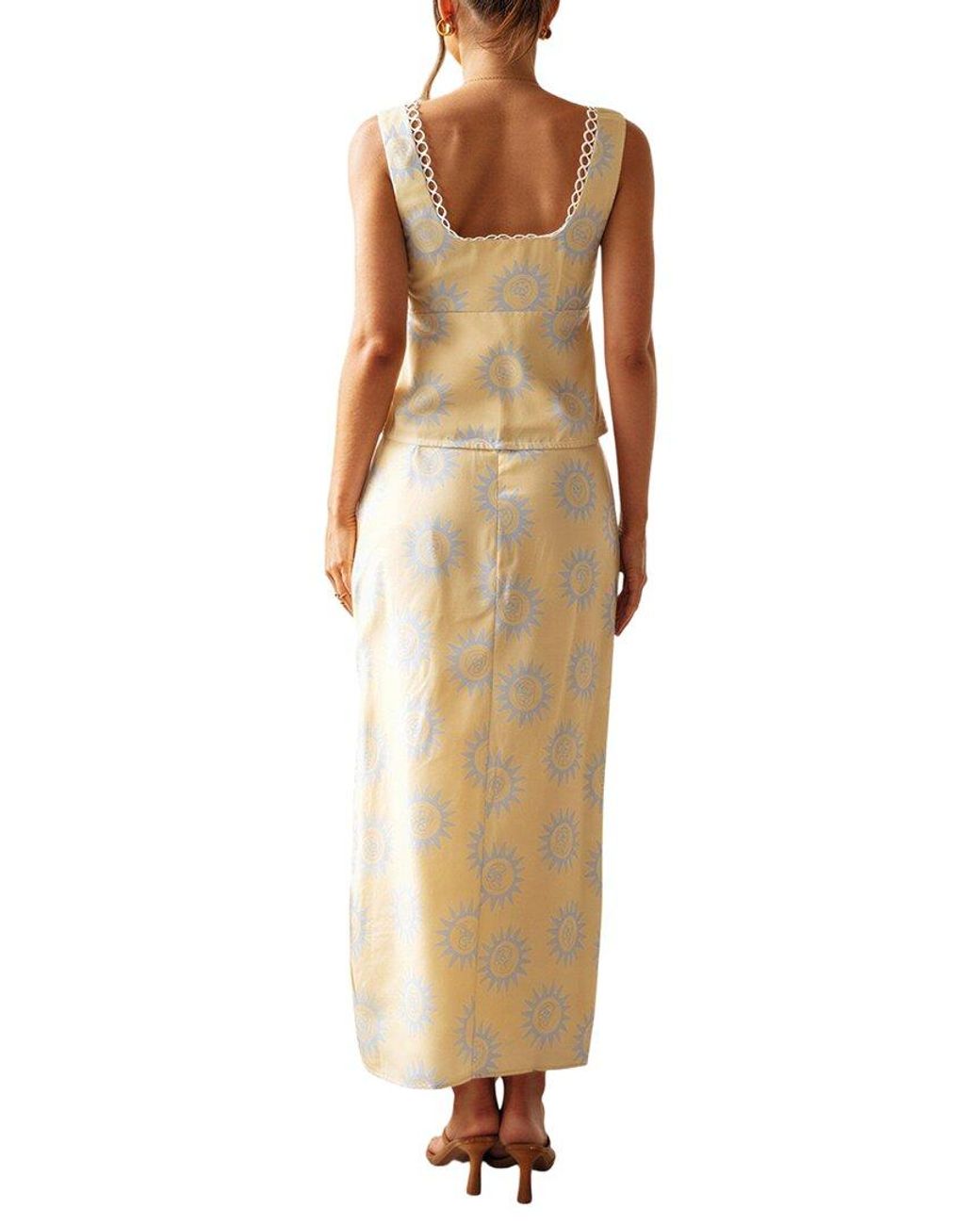 ENJOY PETRA Yellow 2Pc Top & Skirt Set