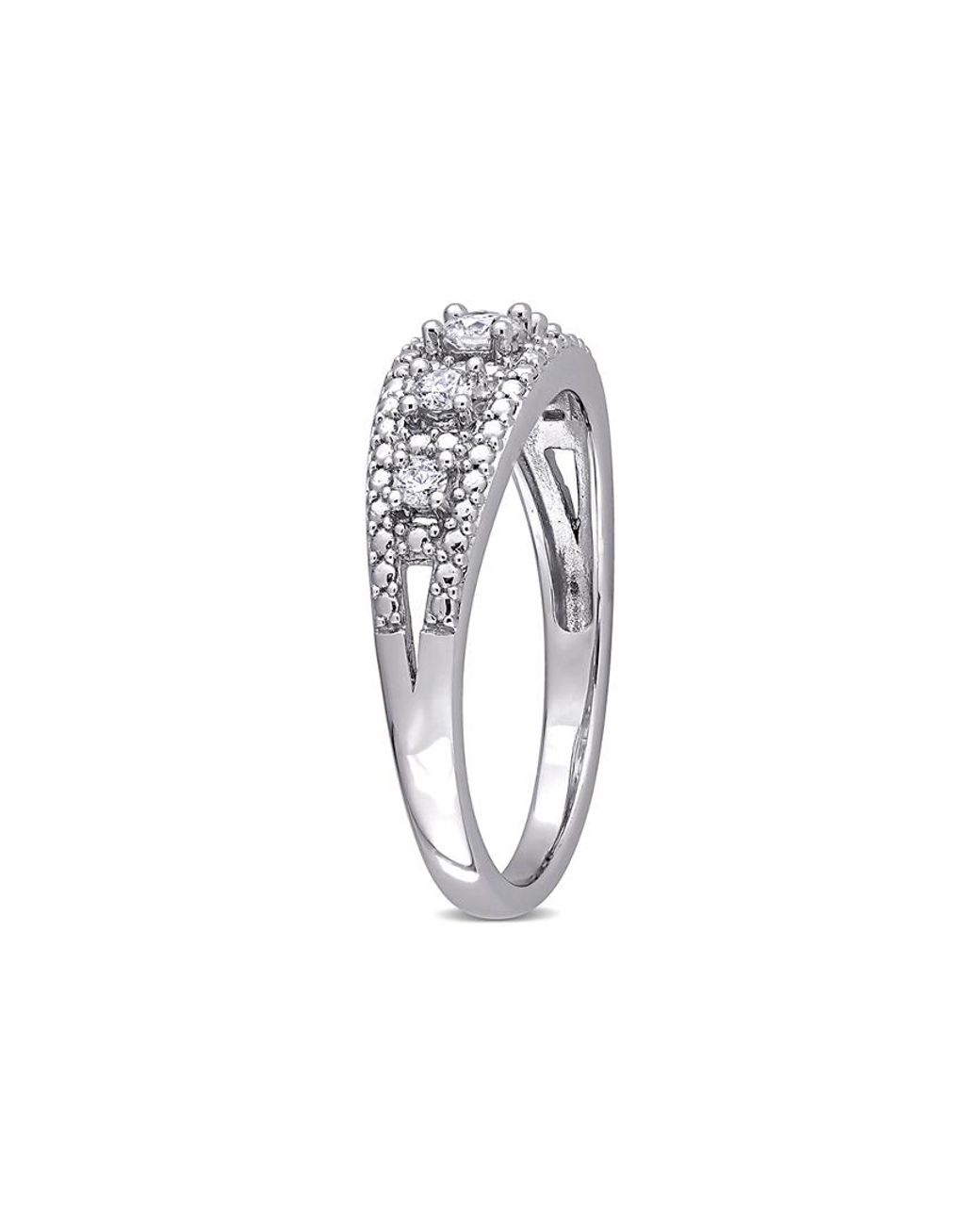 Rina Limor White 10k 0.24 Ct. Tw. Diamond Semi-eternity Ring