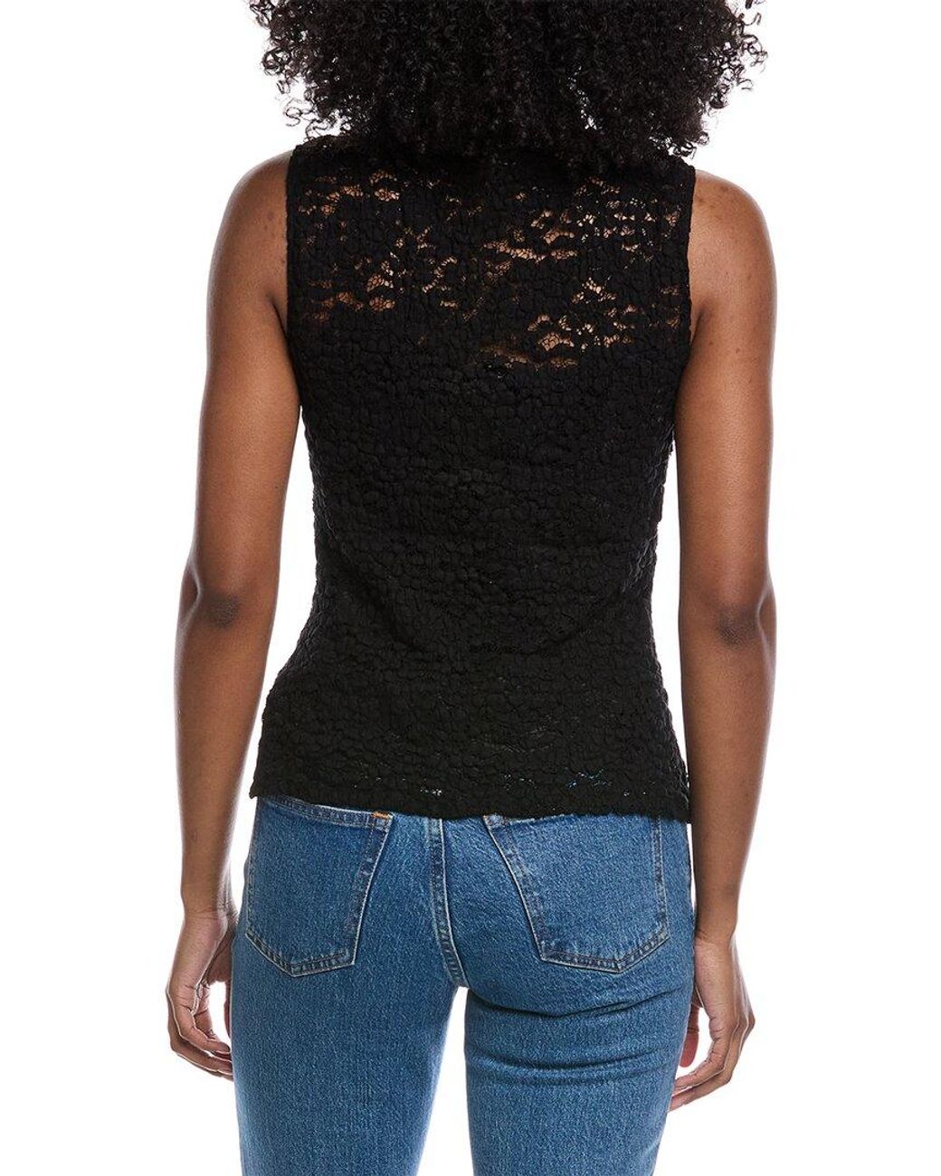 Theory Black Mock Neck T-Shirt