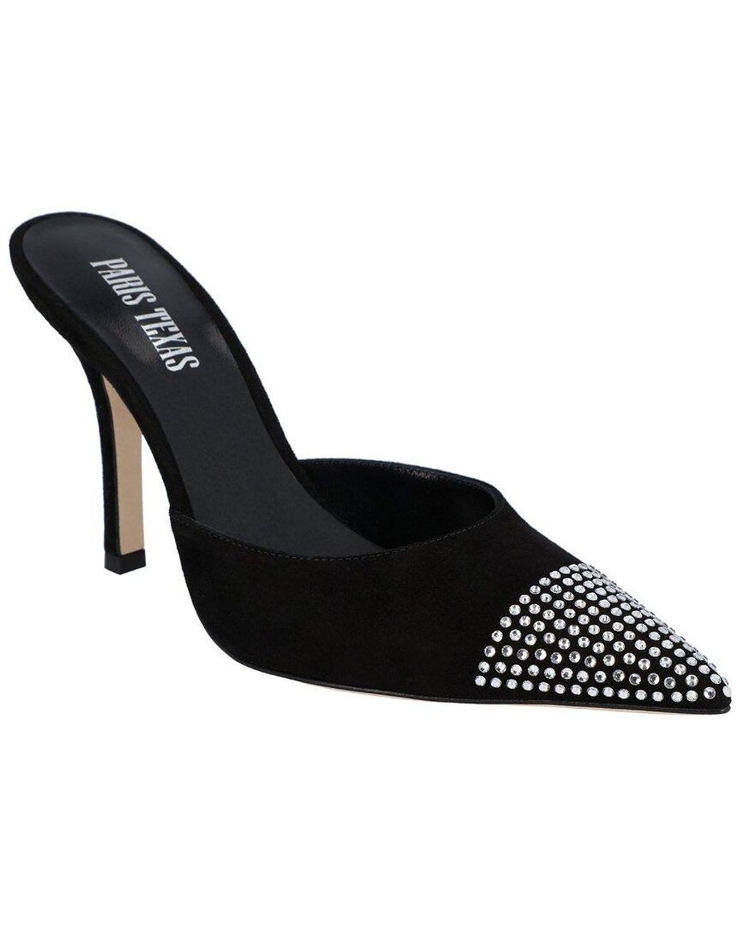 Paris Texas Black Holly Suede Mule