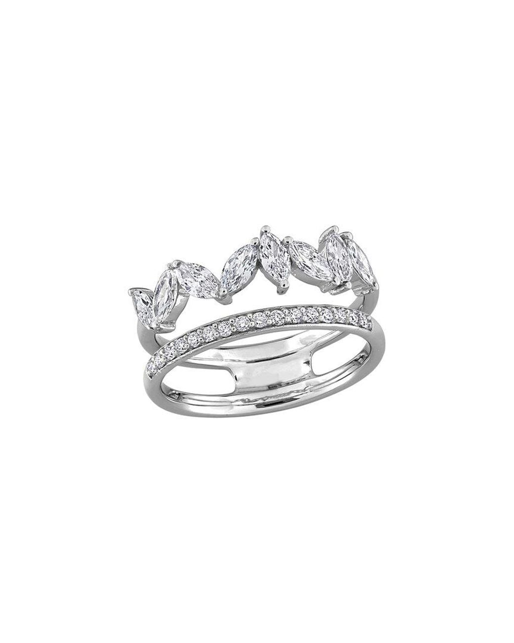 Created Forever White 14K 0.80 Ct. Tw. Lab-Grown Diamond Open Design 2-Row Ring