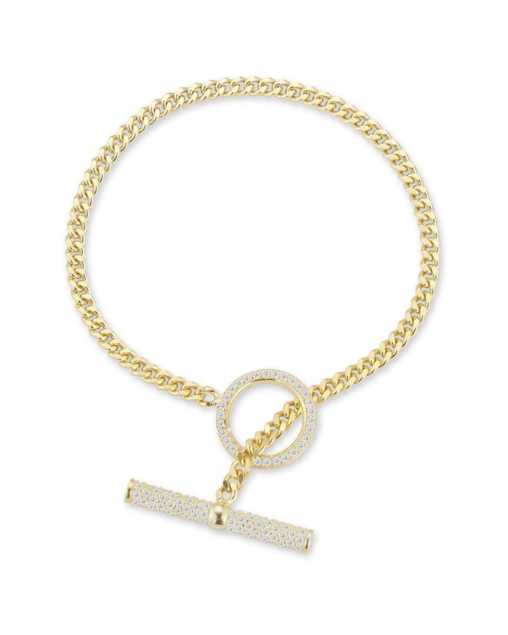 Glaze Jewelry Metallic 14k Over Silver Cz Bracelet