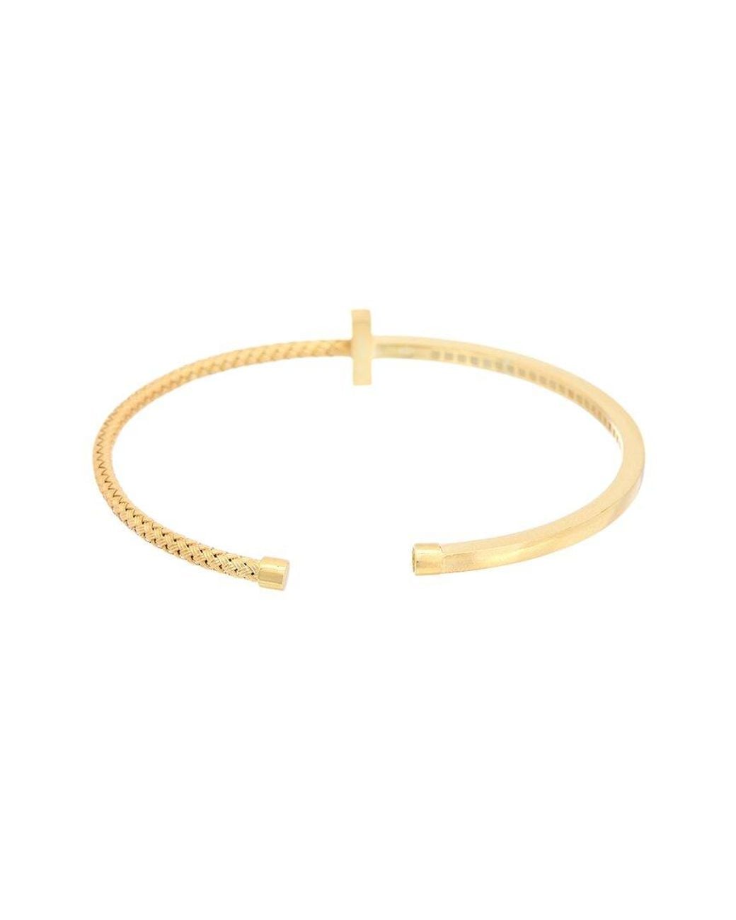 Meshmerise White 18K Over 0.15 Ct. Tw. Diamond Mesh Cuff Bracelet