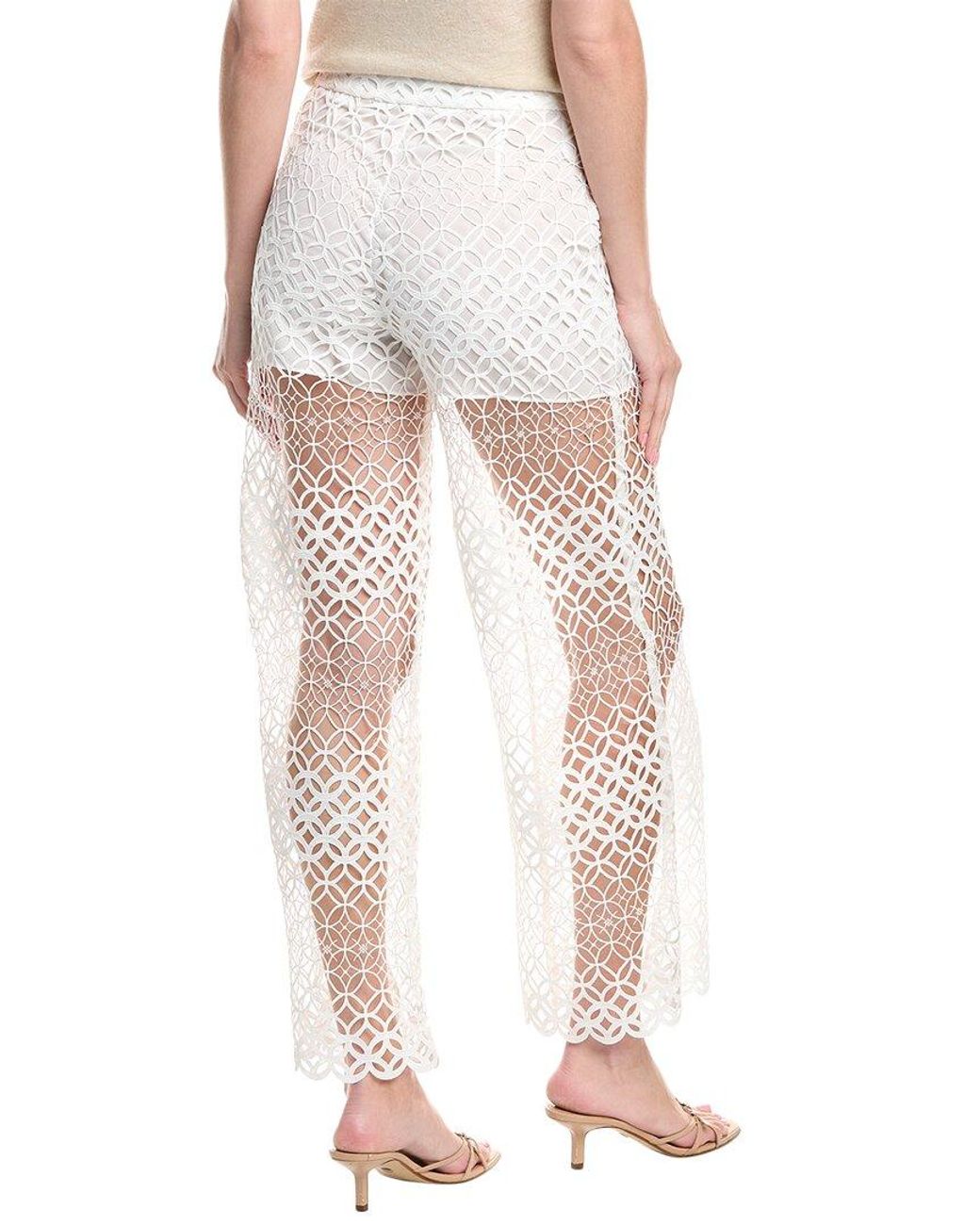 MILLY White Nolana Abstract Lace Pant