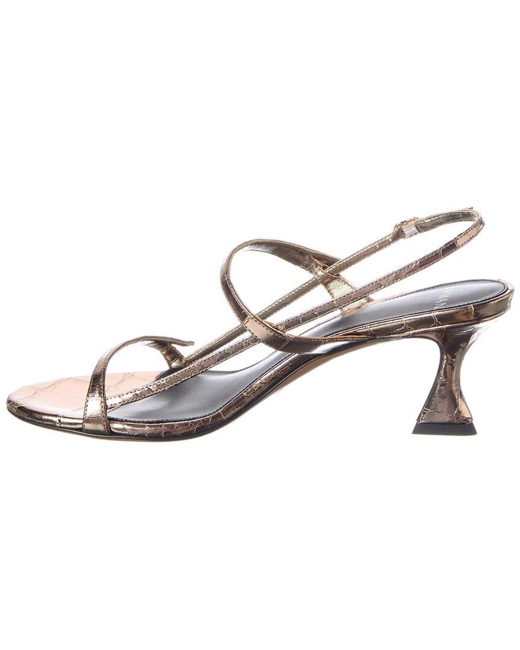 Alexandre Birman Metallic Tita Cage 60 Leather Sandal